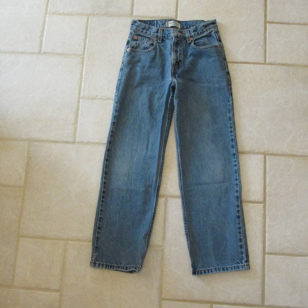 LEVI'S 550 BOY'S SIZE 14 (27 X 27) JEANS RELAXED FIT MEDIUM BLUE DENIM RED TAB